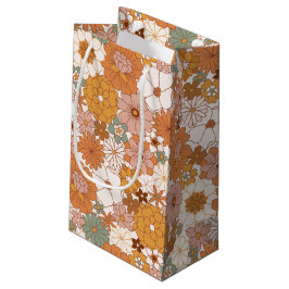 Bolsa De Regalo Pequeña Flores florales retro bohemias de terracota