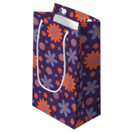 Bolsa De Regalo Pequeña Flores retro adoran divertido patrón hippie de mar