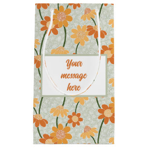 Bolsa De Regalo Pequeña Flores retro de los años 70 apagadas