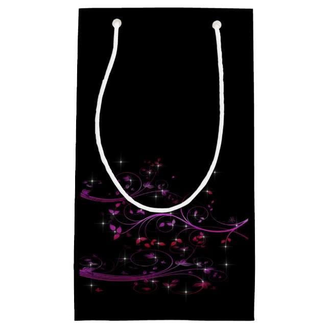 Bolsa De Regalo Pequeña Flores rosadas calientes (Anverso)