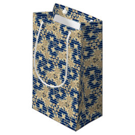Bolsa De Regalo Pequeña Flores sepia de la libertad - fondo azul oscuro