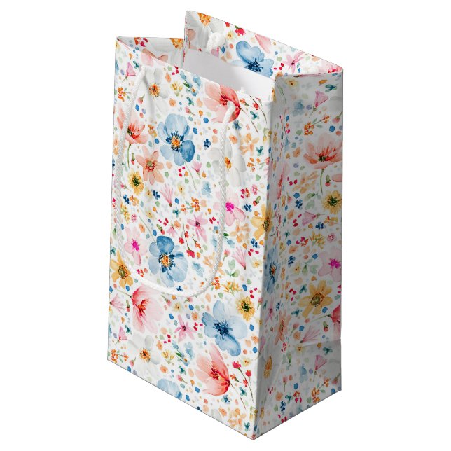 Bolsa De Regalo Pequeña Flores silvestres elegantes favores románticos de  (Angulo reverso)
