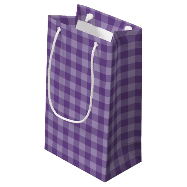 Bolsa De Regalo Pequeña Fondo a cuadros violeta (Angulo reverso)