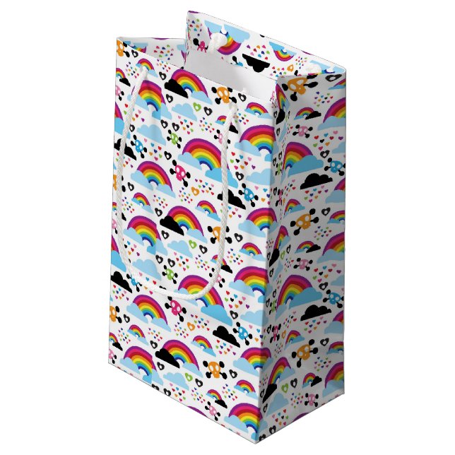 Bolsa De Regalo Pequeña Fondo adolescente del cráneo del arco iris del emo (Angulo reverso)