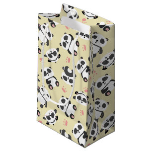 Bolsa De Regalo Pequeña Fondo de crema de pasta de oso de panda suave