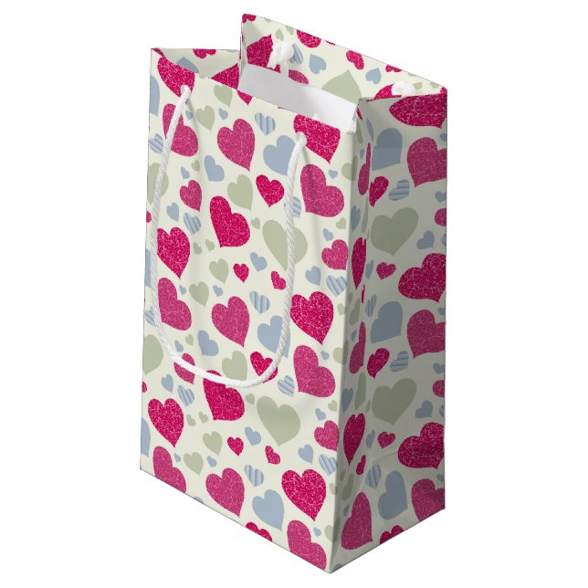 Bolsa De Regalo Pequeña Fondo de los corazones (Angulo reverso)