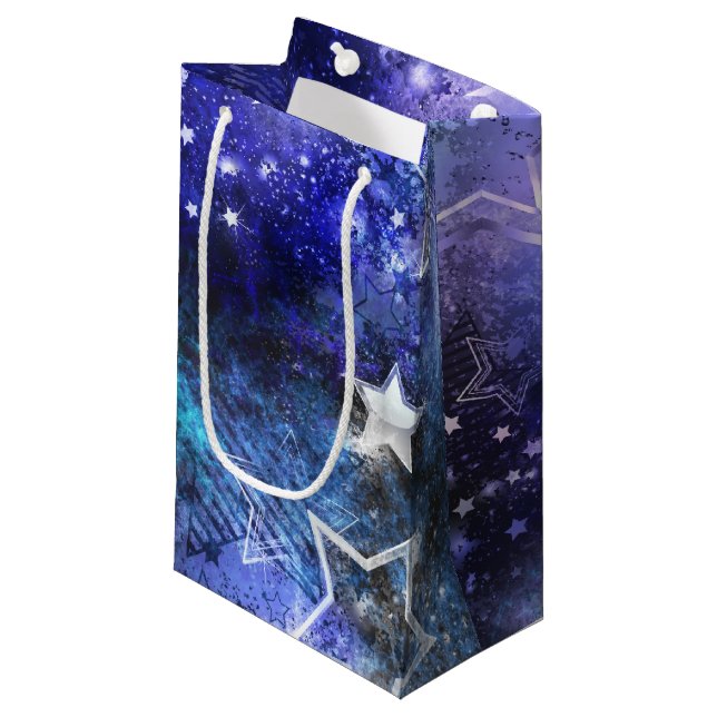 Bolsa De Regalo Pequeña Fondo espacial con estrellas (Angulo Anverso)