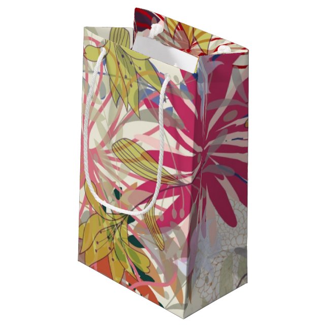 Bolsa De Regalo Pequeña Fondo floral 6 (Angulo reverso)