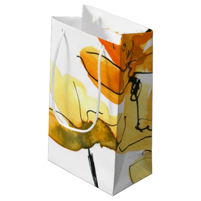 Bolsa De Regalo Pequeña Fondo floral abstracto (Angulo reverso)