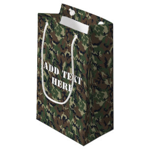 Bolsa De Regalo Pequeña Fondo Militar de Camuflaje de Woodland