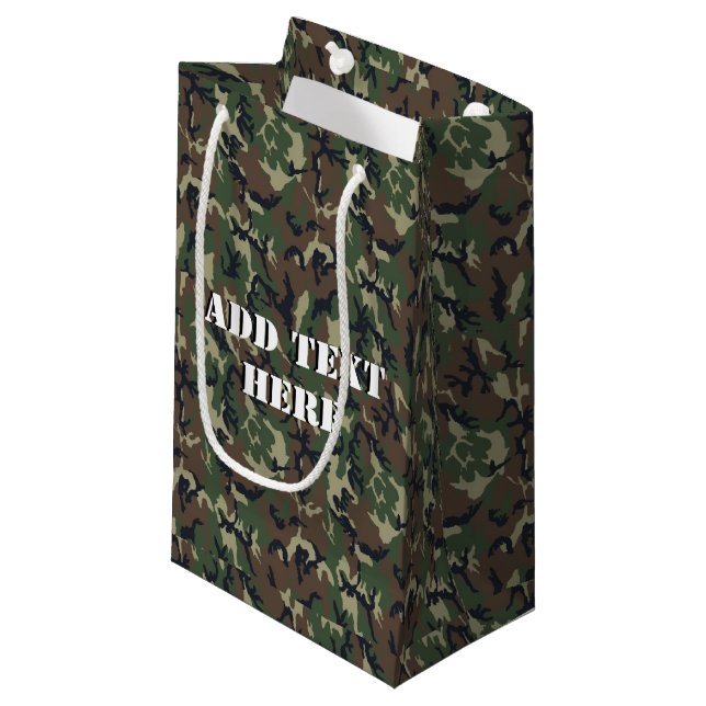 Bolsa De Regalo Pequeña Fondo Militar de Camuflaje de Woodland (Angulo Anverso)