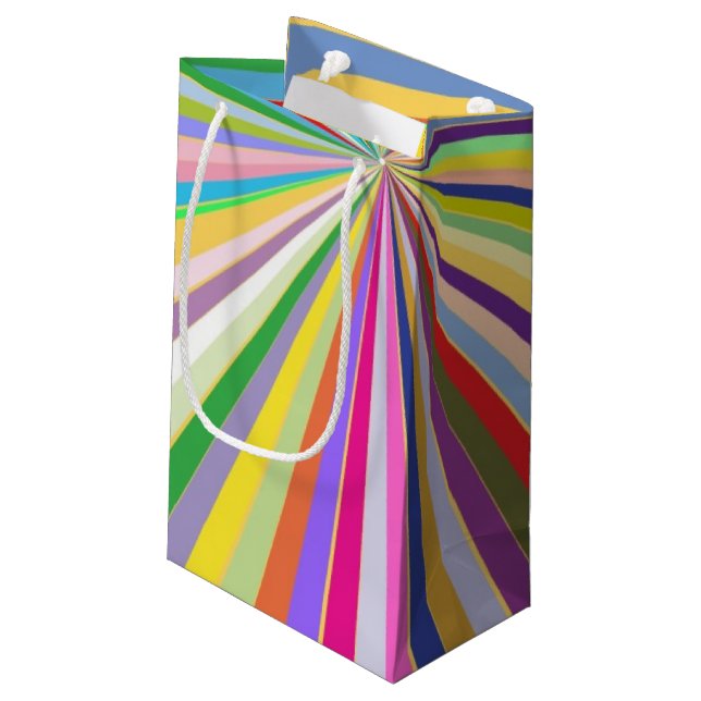 Bolsa De Regalo Pequeña Fondo rayado fresco (Angulo reverso)
