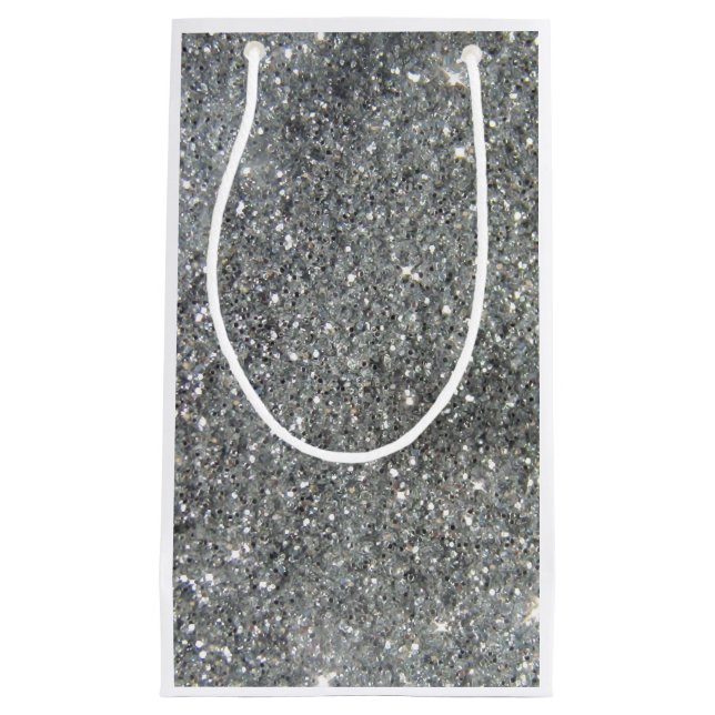 Bolsa De Regalo Pequeña Foto de plata elegante del Glitz del purpurina (Anverso)