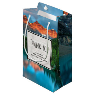 Bolsa De Regalo Pequeña Fotografía de Montaña y Lago Escénico Gracias