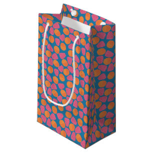 Bolsa De Regalo Pequeña Frambuesas, mandarinas en azul turquesa brillante
