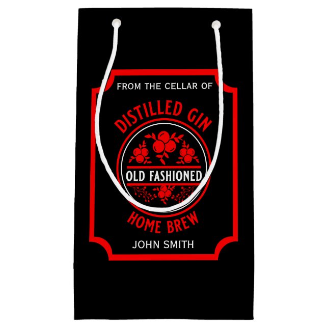 Bolsa De Regalo Pequeña Frasco de personalizado Gin (Anverso)