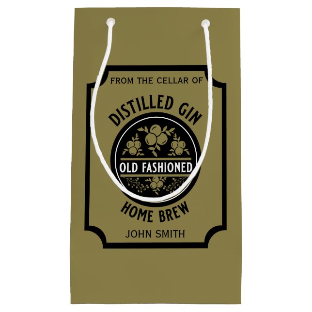 Bolsa De Regalo Pequeña Frasco de personalizado Gin (Anverso)