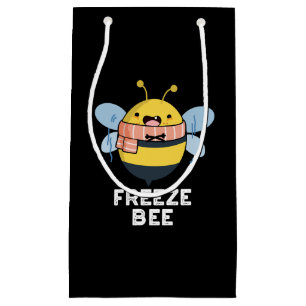Bolsa De Regalo Pequeña Freeze Bee Funny Insect Bug Pun Dark BG