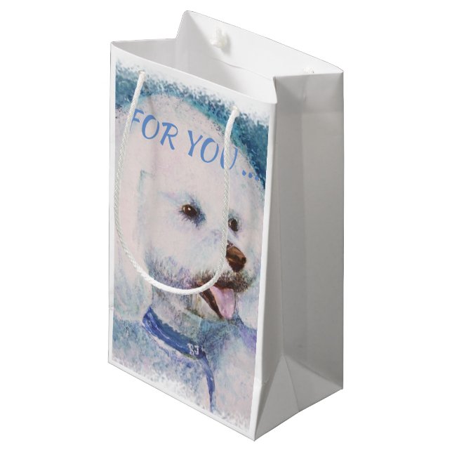 BOLSA DE REGALO PEQUEÑA FRISE BLANCO DE BICHON (Angulo Anverso)