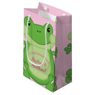 Bolsa De Regalo Pequeña Frog Baby Shower Pink
