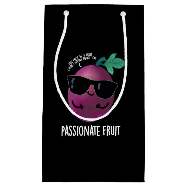 Bolsa De Regalo Pequeña Fruta apasionada Fruit Divertido Pun Oscuro BG (Anverso)