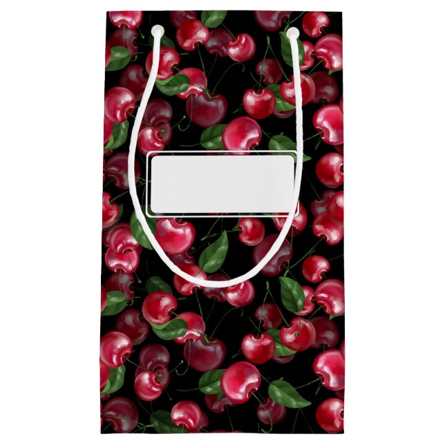Bolsa De Regalo Pequeña Fruta del cerezo en negro (Anverso)