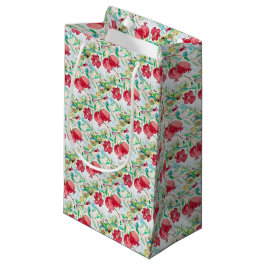 Bolsa De Regalo Pequeña Fruto granado patrón acuarela rojo Verde