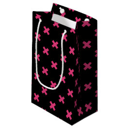 Bolsa De Regalo Pequeña Fuchsia cruza puntos en negro