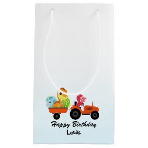 Bolsa De Regalo Pequeña Fun DINO tractor de dinosaurio Farm School Niño de