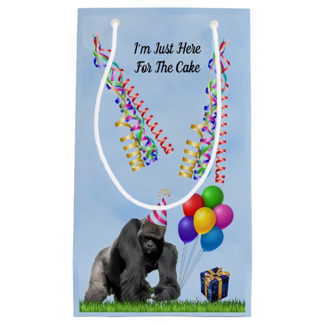 Bolsa De Regalo Pequeña Fun Love Gorilla Birthday (Anverso)