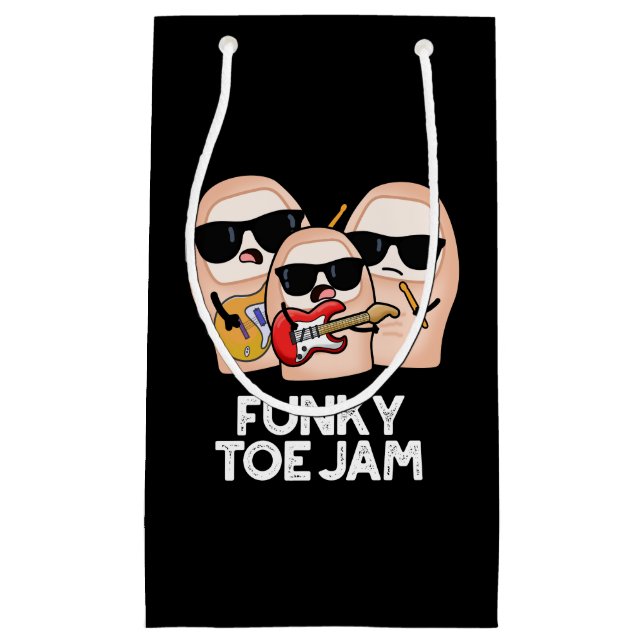Bolsa De Regalo Pequeña Funky Toe Jam Funny Music Pun Dark BG (Anverso)