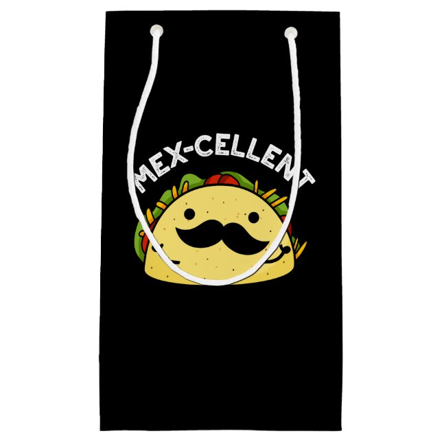 Bolsa De Regalo Pequeña Funny Excelente Taco Pun Dark BG (Anverso)