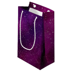 Bolsa De Regalo Pequeña Galaxias acuarela púrpura rosa 