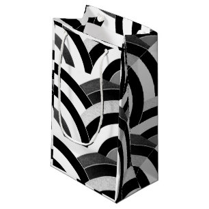 Bolsa De Regalo Pequeña galones blancos/negros modernos elegantes