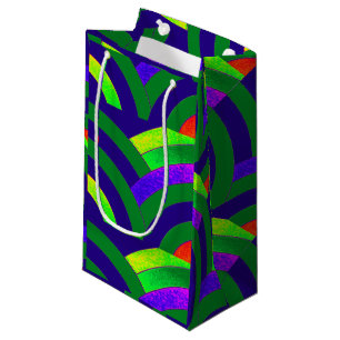 Bolsa De Regalo Pequeña galones verdes/azules modernos elegantes