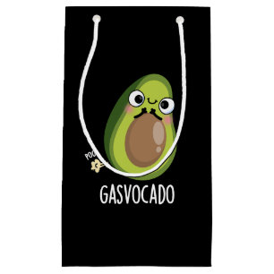 Bolsa De Regalo Pequeña Gasvocado Funny Farting Aguacate Pun Dark BG