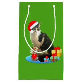 Bolsa De Regalo Pequeña Gato Adorable de Navidad