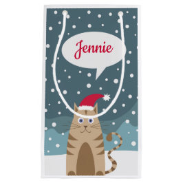 Bolsa De Regalo Pequeña Gato conocido personalizado de santa de los días