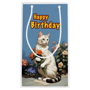 Bolsa De Regalo Pequeña gato feliz de cumpleaños