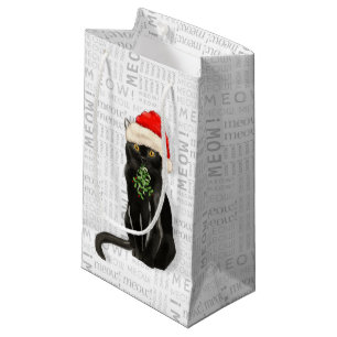 Bolsa De Regalo Pequeña Gato negro de Bombay lanza sobre la temporada