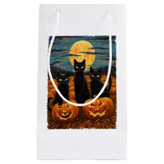 Bolsa De Regalo Pequeña Gato negro Halloween Gato ama a gato estrellado va