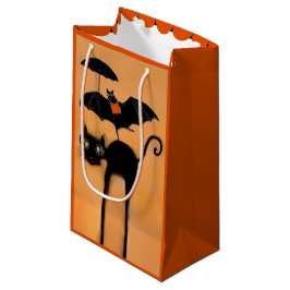 Bolsa De Regalo Pequeña Gato negro y murciélago de Halloween