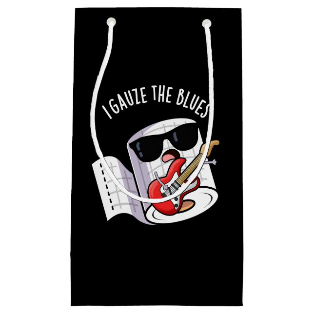 Bolsa De Regalo Pequeña Gauze The Blues Funny First Aid Pun Dark BG (Anverso)