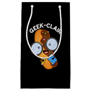 Bolsa De Regalo Pequeña Geek-clair Funny Eclair Pun Dark BG