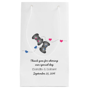 Bolsa De Regalo Pequeña Geeky Gamers Boda Bag Regalo Azul rosado