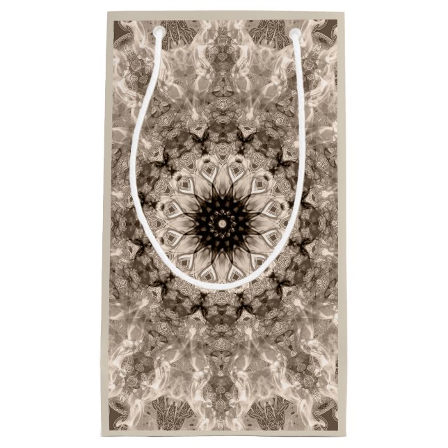 Bolsa De Regalo Pequeña geométrico, beige, marrón, mandala (Anverso)