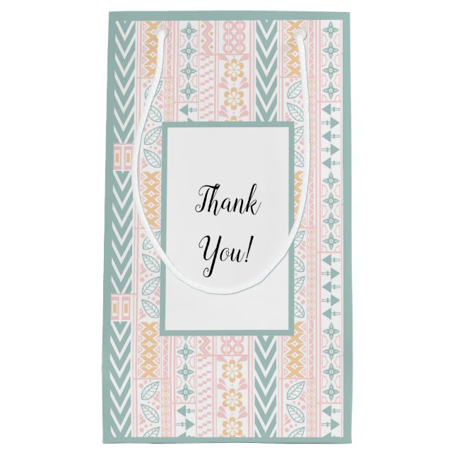 Bolsa De Regalo Pequeña Geométrico verde y de turba (Anverso)