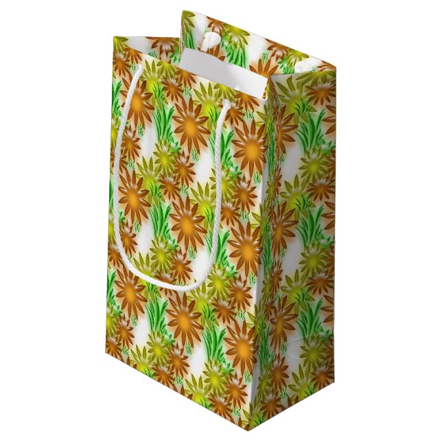 Bolsa De Regalo Pequeña Gift Bag - 3D Neon Flowers (Angulo reverso)