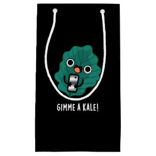 Bolsa De Regalo Pequeña Gimme A Kale Funny Veggie Pun Dark BG