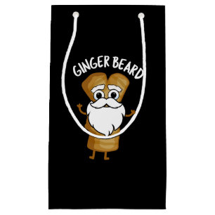 Bolsa De Regalo Pequeña Ginger Beard Funny Gingerbread Food Pun Dark BG
